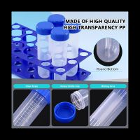 【YF】✴۩  27Pcs 50Ml Plastic Test Tubes with Tube Rack Including 25Pcs Centrifuge and 2Pcs C