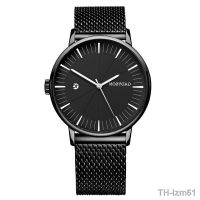⌚ New push man watches mesh belt fashion simple web celebrity paragraphs with non mechanical calendar quartz watch