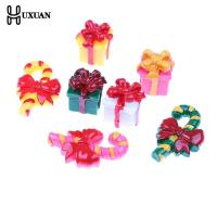 6PCS Miniature คริสต์มาสเรซิ่นของขวัญกล่อง Candy Terrarium อุปกรณ์เสริม Fairy Garden Figurines ตุ๊กตาการ์ตูน Ornaments