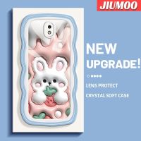 JIUMOO เคสปลอกสำหรับ Samsung J7โปร J7 2017 J7 2018ลายการ์ตูนกระต่ายสตรอเบอร์รี่เคสโทรศัพท์นิ่มกันกระแทกสีสันสดใสป้องกันเลนส์กล้องเคสใส