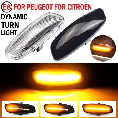 【CW】2x Dynamic LED Turn Signal Side Marker Light For Peugeot 207 308 3008 5008 RCZ Partner Citroen C3 C4 Coupe Picasso C5 DS3 DS4