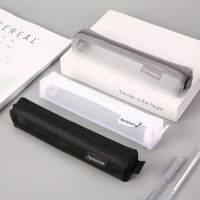 Transparent Stationery Pencil Bag Student Examination Dedicated Nylon Mesh Unisex mini portable pen case School Supplies Pencil Cases Boxes