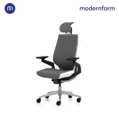 Modernform เก้าอี้ Steelcase ergonomic รุ่น Gesture พนักพิงสูง แบบWrap โครงเงิน หุ้มผ้าเทา เก้าอี้เพื่อสุขภาพ เก้าอี้ผู้บริหาร เก้าอี้สำนักงาน เก้าอี้ทำงาน เก้าอี้ออฟฟิศ เก้าอี้แก้ปวดหลัง ปรับความสูง และปรับความหนืดได้