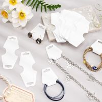 ：》’【 800 Pcs Necklace Display Card Adhesive Jewelry Packaging Card Hanging Bracelet Card Holder, White
