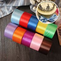 ♈♟ White Pink Black Blue Red Green Purple Yellow Satin Ribbons Christmas Halloween Wedding Birthday Party Gift Box Wrapping Ribbons