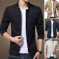 Casual Men Bomber Jacket ชายเสื้อ Slim Fit Blazers กรุณาเลือกขนาดตามหน้าอก