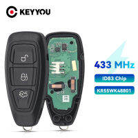 KEYYOU KR55WK48801สมาร์ทคีย์ระยะไกล Keyless สำหรับ Ford Focus C-Max Mondeo Kuga Fiesta B-Max 433434Mhz ชิป ID83