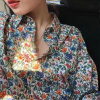 COD dhdfxcz Korean Style Women Ladies Loose Floral Long Sleeve Shirt Blouse Baju Baju Wanita Lengan Panjang