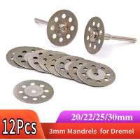 Diamond Saw Blade12 Pcs 20-30Mm 3 Mm Mandrel สำหรับ Dremel เครื่องมือโรตารี่ Mini แผ่นตัดหินแก้วกระเบื้องตัดโลหะ