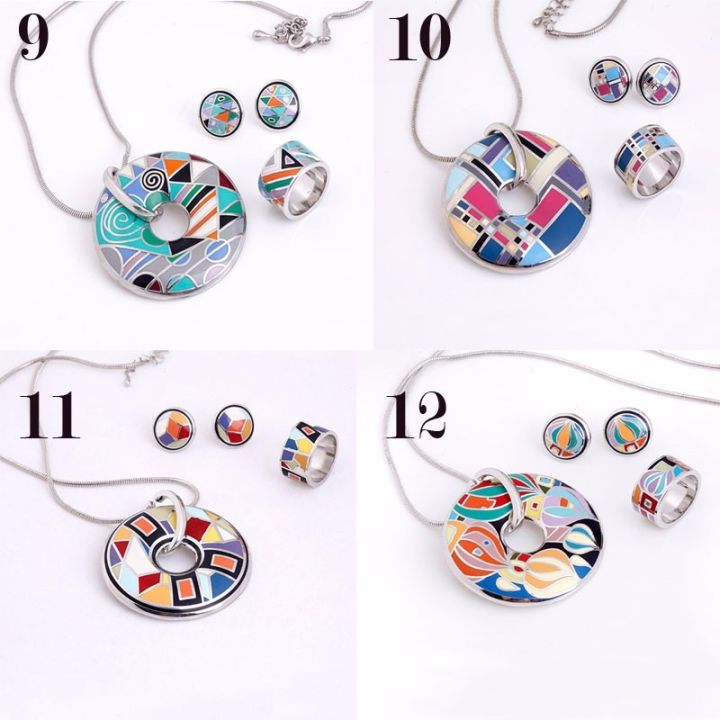 star-product-big-discount-promotion-20-styles-rainbow-colorful-enamel-jewelry-set-1set-pack