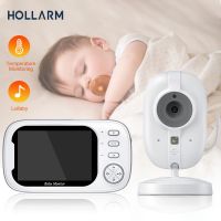 Holollarm วิดีโอติดตามเด็ก3.5นิ้วพร้อมกล้องตรวจจับการมองเห็นได้ในเวลากลางคืนอุณหภูมิ HD ไร้สายกล้องการรักษาความปลอดภัยพี่เลี้ยงทารก Pnkihjg