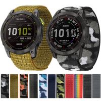 Tali nilon kait Loop untuk Garmin Enduro 2/Fenix 7X Pro 6X 5X 5 Plus/Epix (Gen) Pro 965 955 26mm 22mm gelang jam tangan pintar