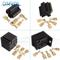 2pcs Car Auto Vehicle 5 Pin Relay Socket Holder with 5Pcs 6.3mm Copper Terminal