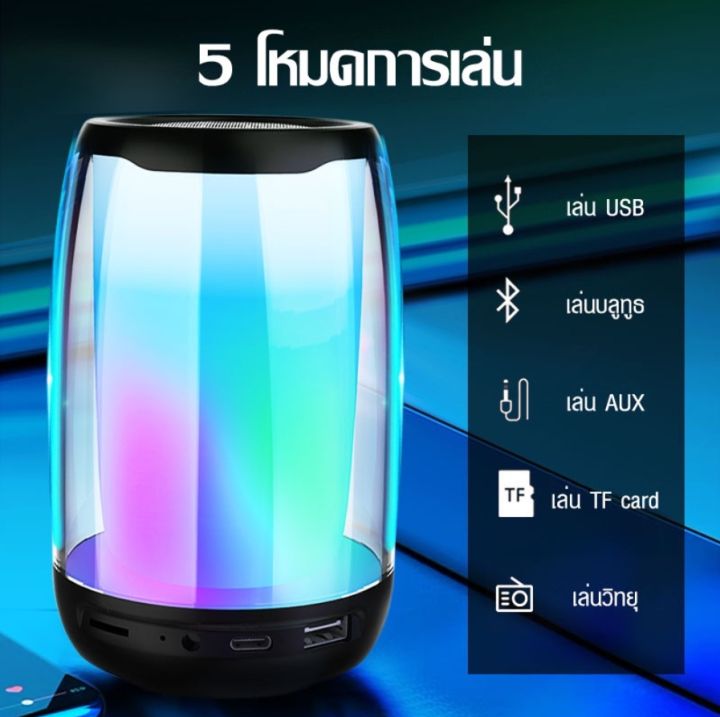 ลำโพงบลูทูธ-pluse4-ไฟ-led-ลำโพงพกพาไร้สาย-mini-ลำโพง-ลำโพงพกพา-ลำโพงบลูทูธขนาดเล็ก