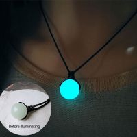 Bracelet for Women Glowing Gem Charm Jewelry Leather Rope Halloween Pendant Hollow Luminous Stone Pendant Necklace Gifts