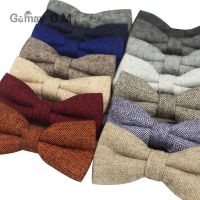 ▲♨✣ New Arrival Wool Bow Ties for Men Casual Wool Groom Bowties High Quality Solid Color Adjustable Winter Bowtie for Wedding