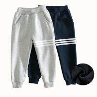 2022 Winter Children Fleece Long Pants 100% Cotton Korean Style Boys Girls Kids 2023 Spring Sport Trousers Sweatpants