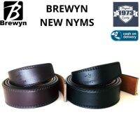 hongweo Brewyn NYMS หัวเข็มขัด สายรัดเข็มขัด หนังแท้ รุ่นรางธรรมดา - BLACK, 105-120