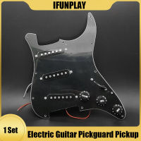 11 หลุม 3Ply Single Coil SSS กีตาร์ไฟฟ้า Pickguard Pickup Loaded Prewired Scratch Plate สำหรับ ST Electric Guitarra Black-wangjun1