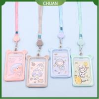 CHUAN 1PC น่ารักน่ารักๆ สายคล้องม้วนเก็บได้ แบตสำรอง ที่ใส่บัตร เคสคลุมบัตรเครดิต ซองใส่บัตรประชาชน ซองใส่บัตรรถเมล์