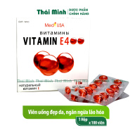 Bổ sung Vitamin E đỏ 400 IU, hỗ trợ làm đẹp da, ngăn ngừa lão hóa, có thêm lô hội, tương tự E đỏ Nga Hộp 100 viên viên E Medi USA thumbnail