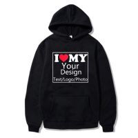 Funny Women/Men Diy Custom Hoodie Fashion I Love Heart Sweatshrit Your Photo/Logo/Letter Graphic Printed Pullover Streetwear Size Xxs-4Xl