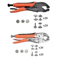 Heavy Duty Snap Fastener Tool,Snap Setter Tool Kit with 20 Sets, for Boat Cover, Snap Button with Portable Bag