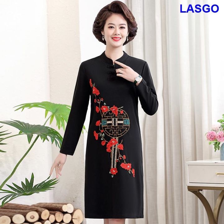 Middle-Aged Mother Spring Dress Cheongsam-Style Improved Version Of ...