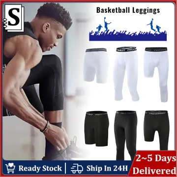 McDavid Compression Pants Tights. ¾-Length with Knee Support. Leggings  Baselayer. Basketball