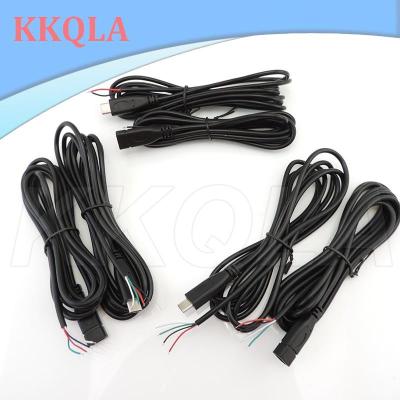 QKKQLA 2meter 2pin 4pin core Type-C Male Female diy Power Supply Extension repair Wire USB 2.0 Cable Charger Connector Plug Data line