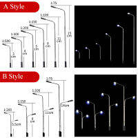 5 Pcs รุ่น LED Street Lamp Lighting 1:500,1:300,1:200,1:150,1:100,1:75 Single Head Train Layout Landscape - A &amp; B Style