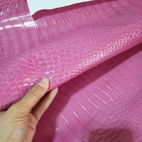 【LZ】♂☼  0.7MM Pink Crocodile Head Layer Cowhide Handmade DIY Leather Bag Accessory Belt Leather Material Sofa Genuine Leather