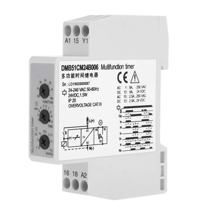 Time Delay Relay Dc 24V & Ac 24240V MultiVoltage Time Relay Delay Off