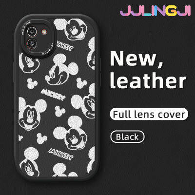 Jlingji เคส A03s ปลอกสำหรับ Samsung A03กระแสแฟชั่นลายมิกกี้เมาส์ใหม่ดีไซน์ใหม่โทรศัพท์ดีไซน์ด้านข้างนุ่มหนังฝาปิดเลนส์กล้องบางเคสป้องกันกรอบกันกระแทก