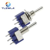 10Pcs Miniature Toggle Switch Single Pole Double Throw SPDT (MTS103) ON-OFF-ON 120VAC 6A 1/4 Inch Mounting MTS-103