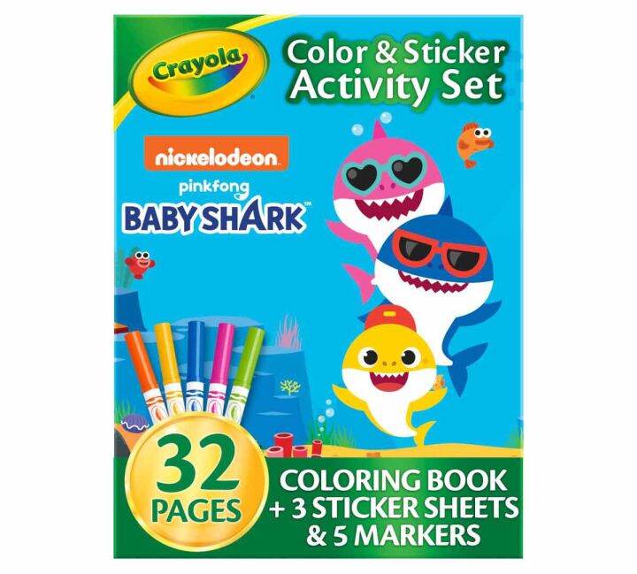 Crayola Color & Sticker Activity Coloring Sheets Set 04-2742 Pink Fong ...