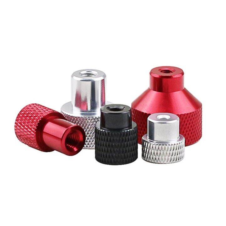 1pcs-m2-5-m3-m4-m5-blind-hole-knurled-thumb-nut-aluminum-step-hand-tighten-nut-with-collar-thumb-nut-silver-black-red-nails-screws-fasteners