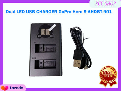 เครื่องชาร์จนี้ชาร์จแบตเตอรี่ Dual LED USB CHARGER GoPro Hero 9 AHDBT-901