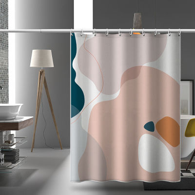 Morandi shower curtain Nordic shower curtain waterproof and mildewproof shower curtain toilet bathroom curtain partition