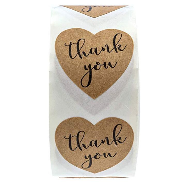 1in-natural-kraft-thank-you-stickers-heart-shape-seal-labels-50-500pcs-stickers-scrapbooking-for-package-stationery-sticker-stickers-labels