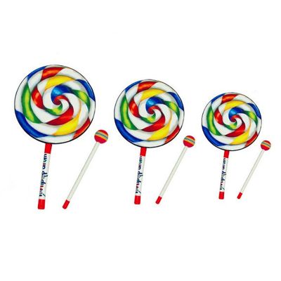 Orff Instruments Lollipop Drums Orff Percussion Instrument 6/8/10 Inch Three Size Dance Props Percussion Instruments Hand Drum Education Toys