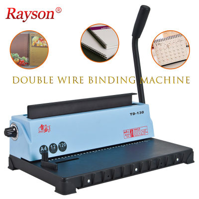 RAYSON TD-130 A4 Wire Book Binding Machine 34 หลุม 3: 1 Pitch Max Punch 12 ผูก 120 แผ่นแบบพกพาสําหรับสํานักงานธุรกิจโรงเรียนกระดาษ Punch Binder
