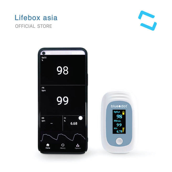 bluedot-bluetooth-pulse-oximeter-เครื่องวัดออกซิเจนปลายนิ้ว-บลูทูธ-b-po091