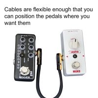 Guitar Patch Cable Effect Pedal Patch Cords 1/4-Inch Right Angle Low Profile Pancake Design for Effect Pedals 3 Pack