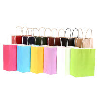 103080pcs kraft paper bag with handles Festival gift bag for Christmas Wedding Birthday High Quality shopping bags