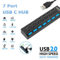 พร้อมสต็อก USB HUB ช่องต่อ USB 4 / 7 Port Ultra-high Speed Hubฮับยูเอสบีเพิ่มช่องจำนวน4พอร์ต/7พอร์ต ON / OFF Mini 2 In 1 USB 2.0 ยูเอสบี ตัวอ่า