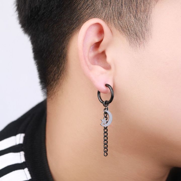 Buy Magnetic Earrings for Men 20 Pieces Stainless Steel Stud NonPiercing  Cross Hoop Earrings Clip on Dangle Long Chain Kpop Earrings for Women  Black and Silver Online at desertcartINDIA