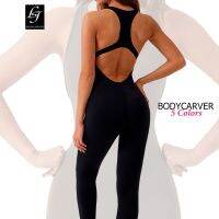 ☊Gym BODYCARVER 23ss จั๊มสูทโยคะแบบชิ้นเดียวสำหรับผู้หญิงบราในตัวชุดบอดี้สูทสำหรับใส่ไปยิมเต้นรำและฟิตเนสเสริมความงามด้านหลังสำหรับโยคะอากาศเลโอตาร์ด