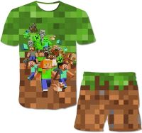 Fadwud Kids Cartoon Game T-Shirt Boys And Girls Short Sleeves And Shorts Sets