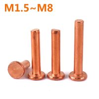 Rivets M1.5 M2.5 M3 M4 M5 M6 M8 Red Copper Round Head Solid Rivet Hand Percussion Flat Head Willow Nail Copper Rivet Beat Thump